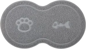 8-Shaped Small Cat Litter Box Debris Catcher Mat,18x10 Inches (Gray)