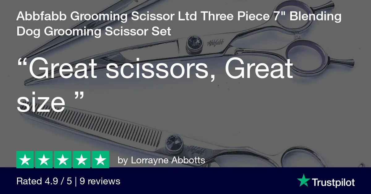 Abbfabb Grooming Scissor Ltd Three Piece 7" Blending Dog Grooming Scissor Set