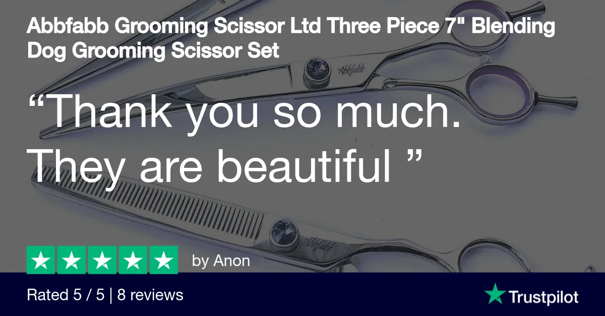 Abbfabb Grooming Scissor Ltd Three Piece 7" Blending Dog Grooming Scissor Set