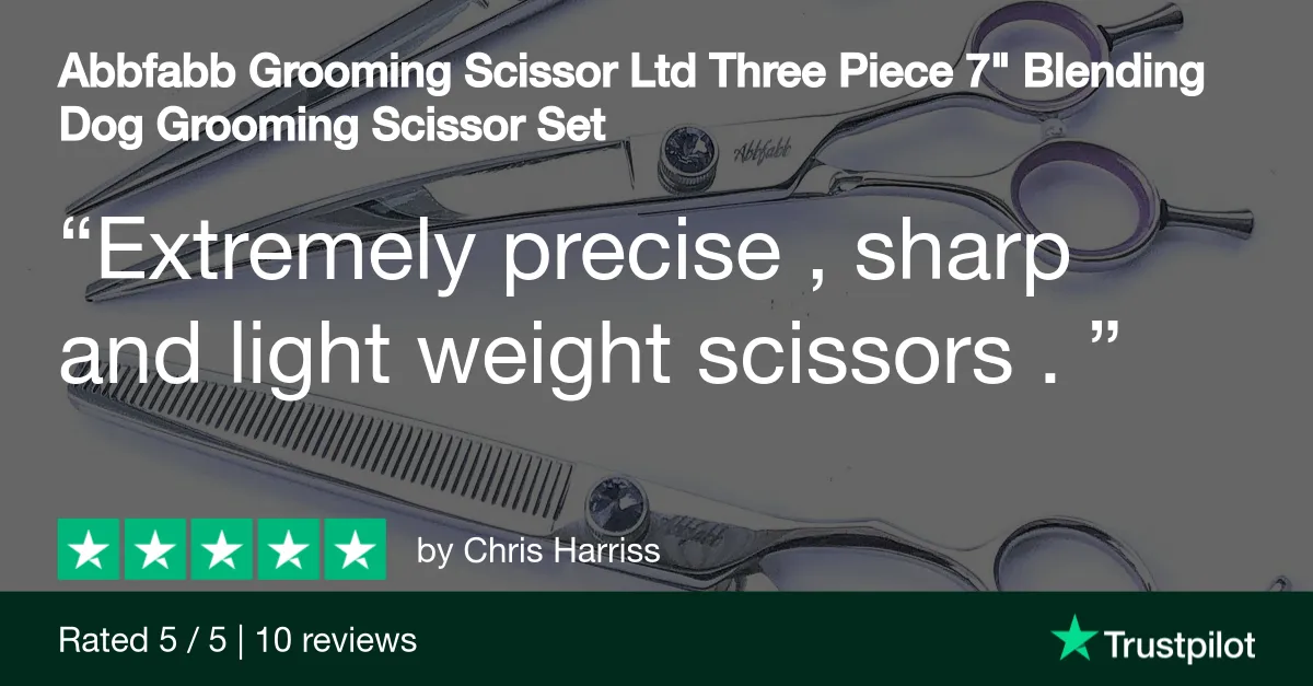 Abbfabb Grooming Scissor Ltd Three Piece 7" Blending Dog Grooming Scissor Set