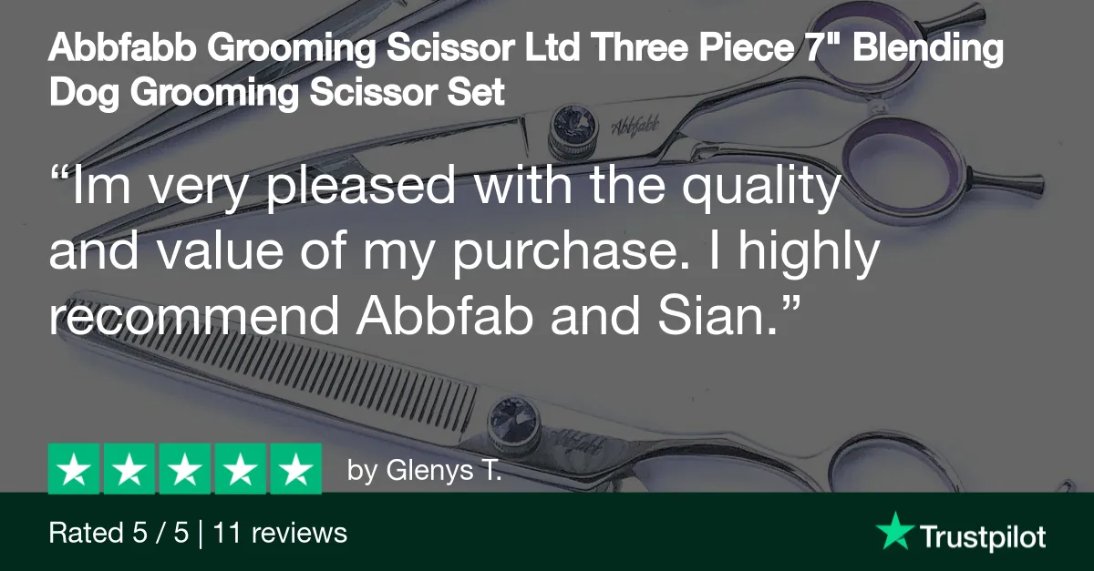 Abbfabb Grooming Scissor Ltd Three Piece 7" Blending Dog Grooming Scissor Set