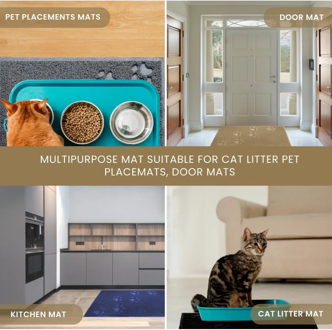 Andalus Jumbo Cat Litter Mat, Pack of 1 - Waterproof, Non-Slip & Easy to Clean Cat Litter Box Mat for Extra Efficient Pet Litter-Trapping, Beige (47 X 35)