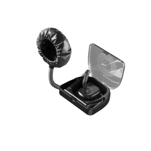 Andis 80745 Ionic Professional Bonnet Hair Dryer - Includes 40" Flexible Hose & Convenient Storage Case, Fits on Average Size of 1" Roller, 2-Speed/ 2 Heat Settings for Styling - 500 Watts, Black