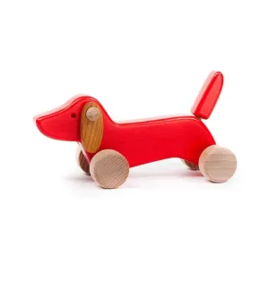 BAJO - WOODEN DACHSHUND: RED