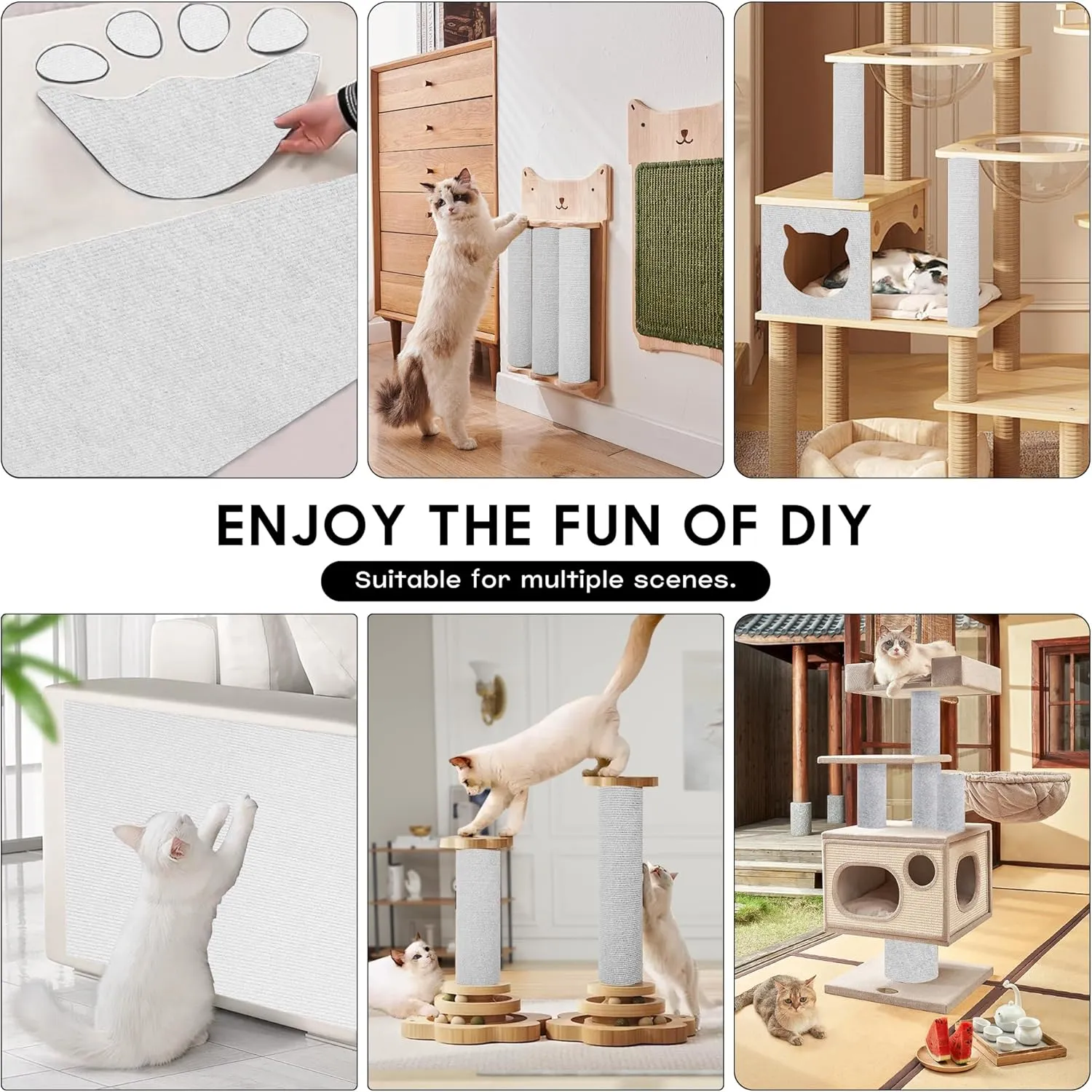 Cat Scratcher Couch Protector - Cat Scratch Furniture Protector for Sofa, Couch Protector from Cat Claws, Cat Scratch Pad & Scratching Post, Furniture Protectors from Cats Scratching(Off-White)