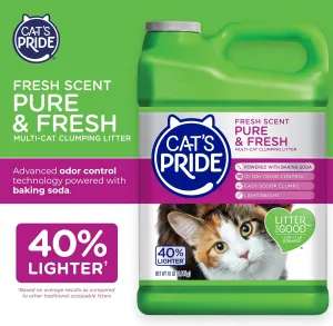 Cat's Pride Premium Lightweight Clumping Litter: Pure & Fresh - Up to 10 Days of Powerful Odor Control - Multi-Cat, Scented, 10 Pounds (Pack of 2)
