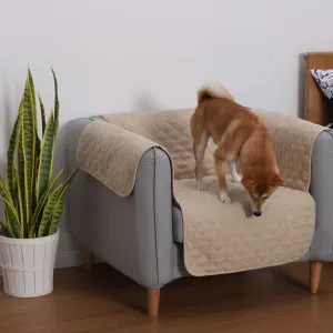 Cosy Quilted Sofa Protector Cover for Chairs - Oat