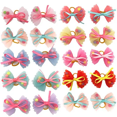 Dog Bows Ball Hair Accessories Grooming Puppy Hair