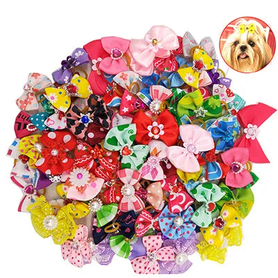 Dog Bows Ball Hair Accessories Grooming Puppy Hair