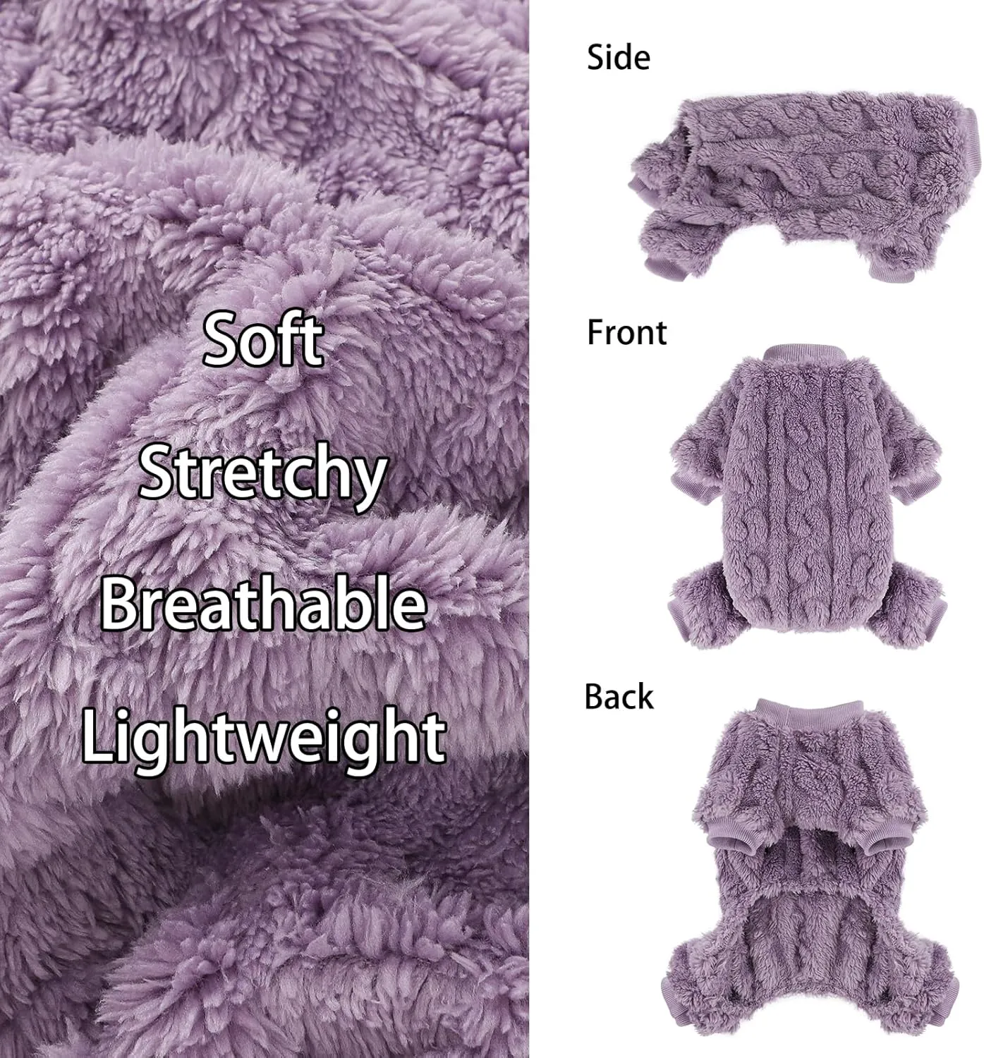 Dog Sweaters for Small Dogs Fleece Small Dog Pajamas Pet Clothes Cat Sweater Fall Winter Warm Puppy Clothes Boy Girl Small Dog Outfits Jumpsuits Dog Pajamas for Chihuahua Yorkie