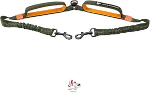 Exquisite Double Leash for Two Dogs  2 Dog Coupler  No-Tangle Splitter for Large Dogs  Dual Attachment (Coupler Only, Large, Khaki & Orange)