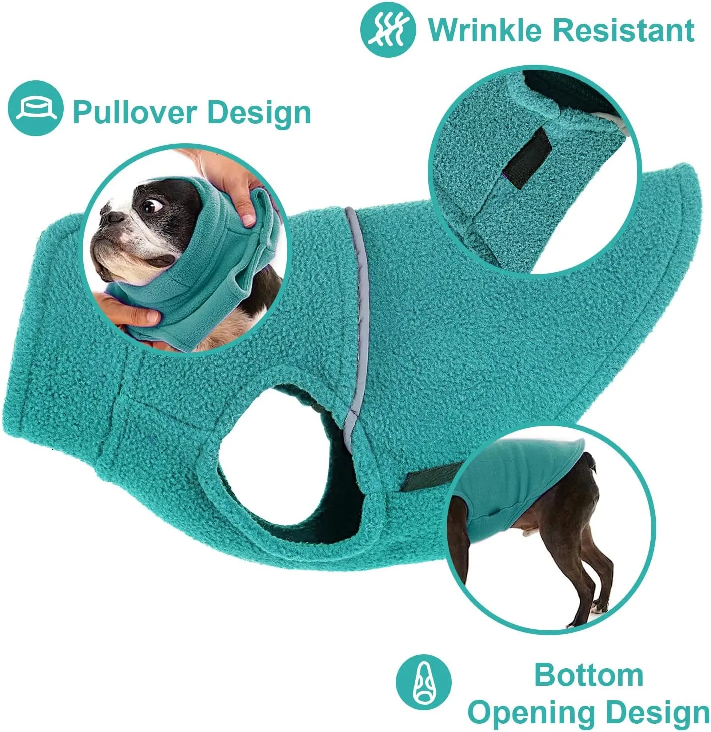 Fleece Vest Dog Sweater Winter Pet Clothes for Small Dogs Boy or Girl Warm Pullover Fleece Puppy Sweater Soft Stretchy Warm Vest Pet Jacket (Lake Blue, XXS)
