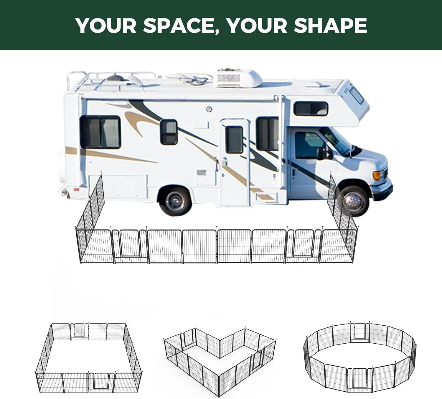 FXW Instant Dog Playpen, Portable Pet Fence for Outdoor, RV Trips, and Camping, 32inch, 24 Panels for Small and Medium DogsPatented