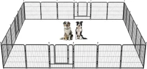 FXW Instant Dog Playpen, Portable Pet Fence for Outdoor, RV Trips, and Camping, 32inch, 24 Panels for Small and Medium DogsPatented