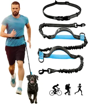 Hands Free Dog Leash - Adjustable Waist Belt for Dog Walking