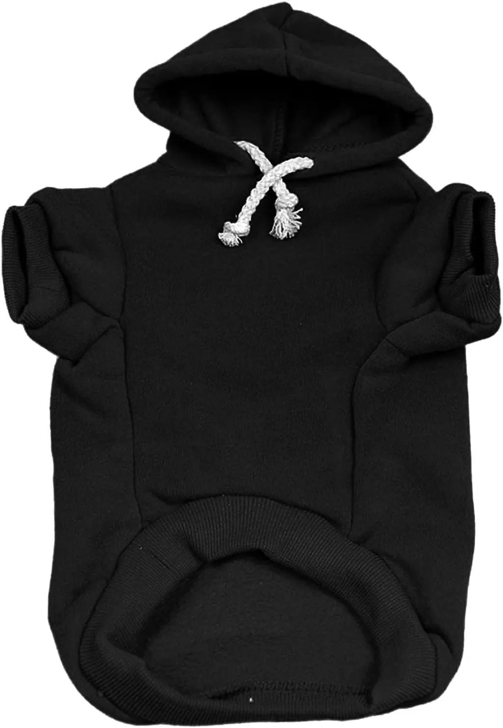 It's My Barkday! Dog Hoodie Fleece Lined Pullover Sweatshirt with Leash Hole (Black, 2X-Large 179)