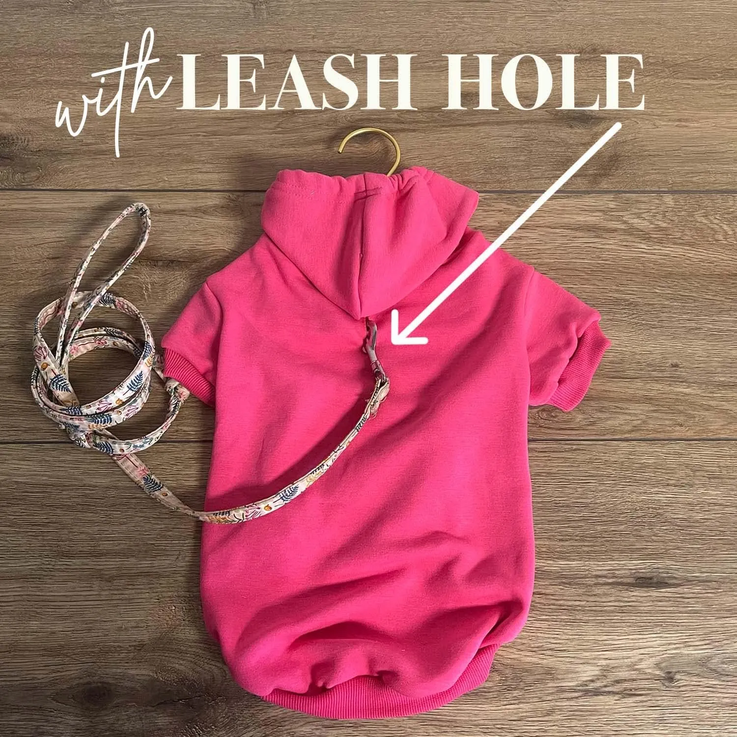 It's My Barkday! Dog Hoodie Fleece Lined Pullover Sweatshirt with Leash Hole (Hot Pink, 2X-Large 179)