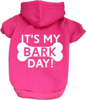 It's My Barkday! Dog Hoodie Fleece Lined Pullover Sweatshirt with Leash Hole (Hot Pink, 2X-Large 179)