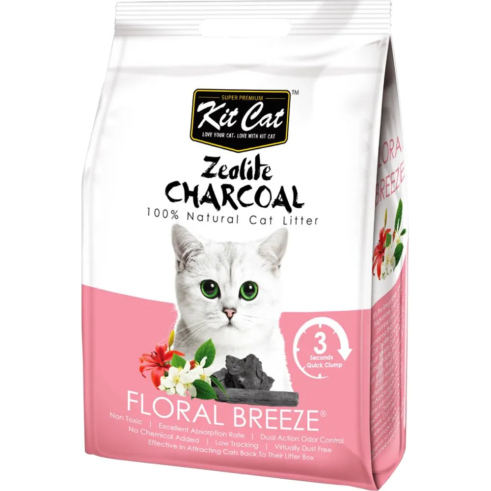 Kit Cat Zeolite Charcoal Floral Breeze Cat Litter 4kg