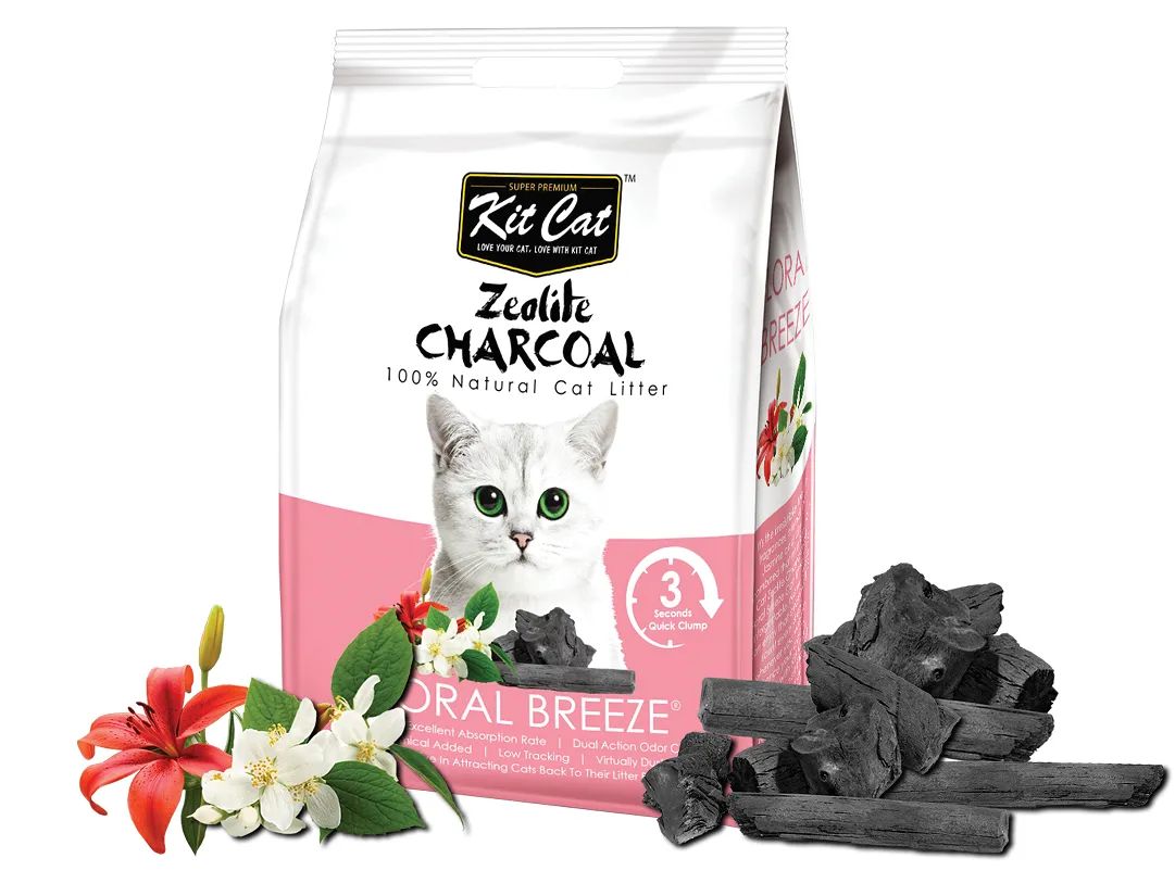 Kit Cat Zeolite Charcoal Floral Breeze Cat Litter 4kg