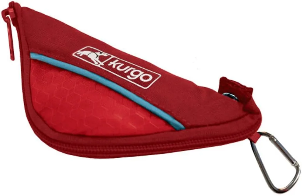 Kurgo Zippy Bowl for Dogs, Collapsible Travel Dog Bowls, Pet Food & Water Hiking Container, Food Grade Silicone, Travel Accessories for Pets, Includes Carabiner, Holds 48 oz (Barn Red)