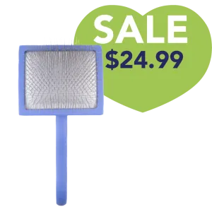 Large Curved Blue Dematting Brush by PetStore.Direct