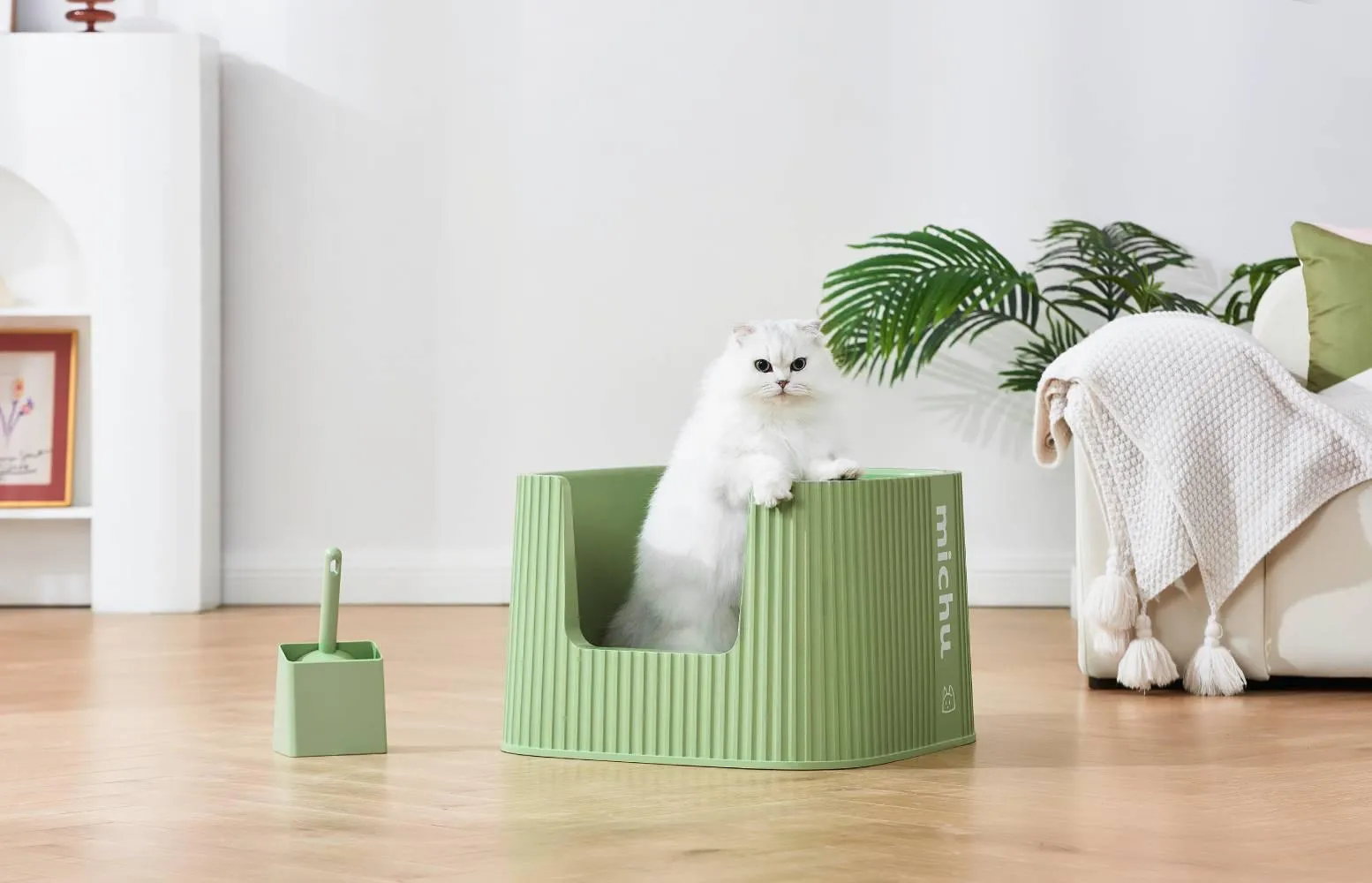 Michu XXL Sage Deluxe Cat Litter Box - Spacious Design Pre Order