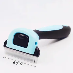 Middle 6.5cm blue Hair Remover Brush & Grooming Trimmer With Detachable Clipper For Pet Dog Cat AZ12270