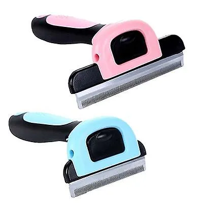Middle 6.5cm blue Hair Remover Brush & Grooming Trimmer With Detachable Clipper For Pet Dog Cat AZ12270