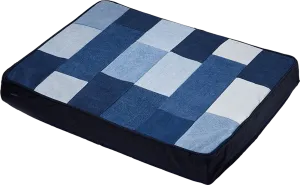 Orthopedic Patchwork Denim Dog Bed with Memory Foam by Dog Hugs Cat
