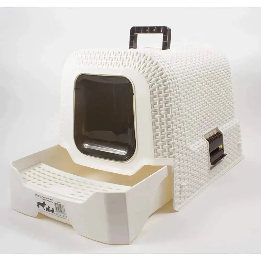 Penn-Plax Deluxe Covered Litter Box with Removable Tray, Scoop, and Bags