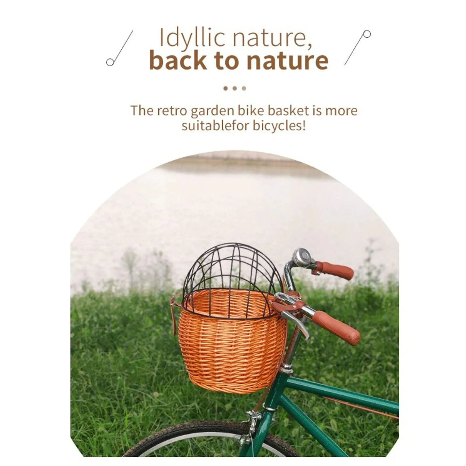 Pet Bike Front Basket Carrier Handwoven