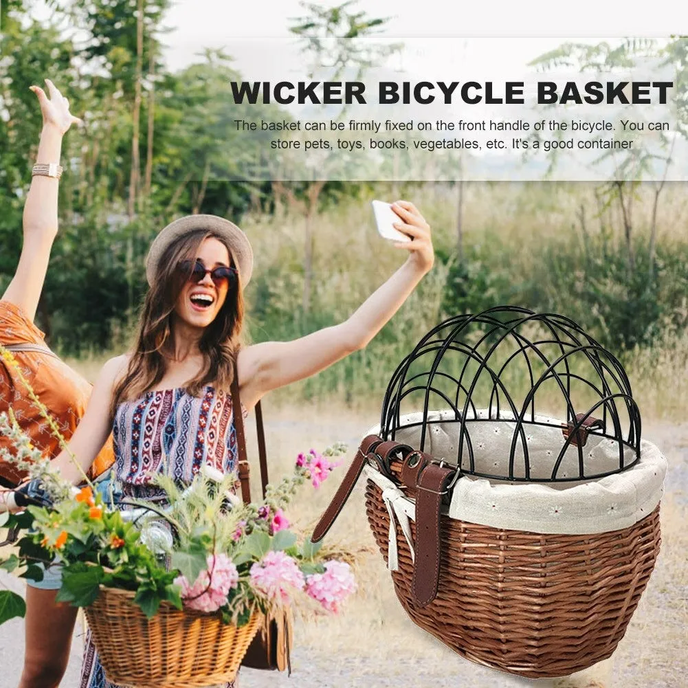 Pet Bike Front Basket Carrier Handwoven