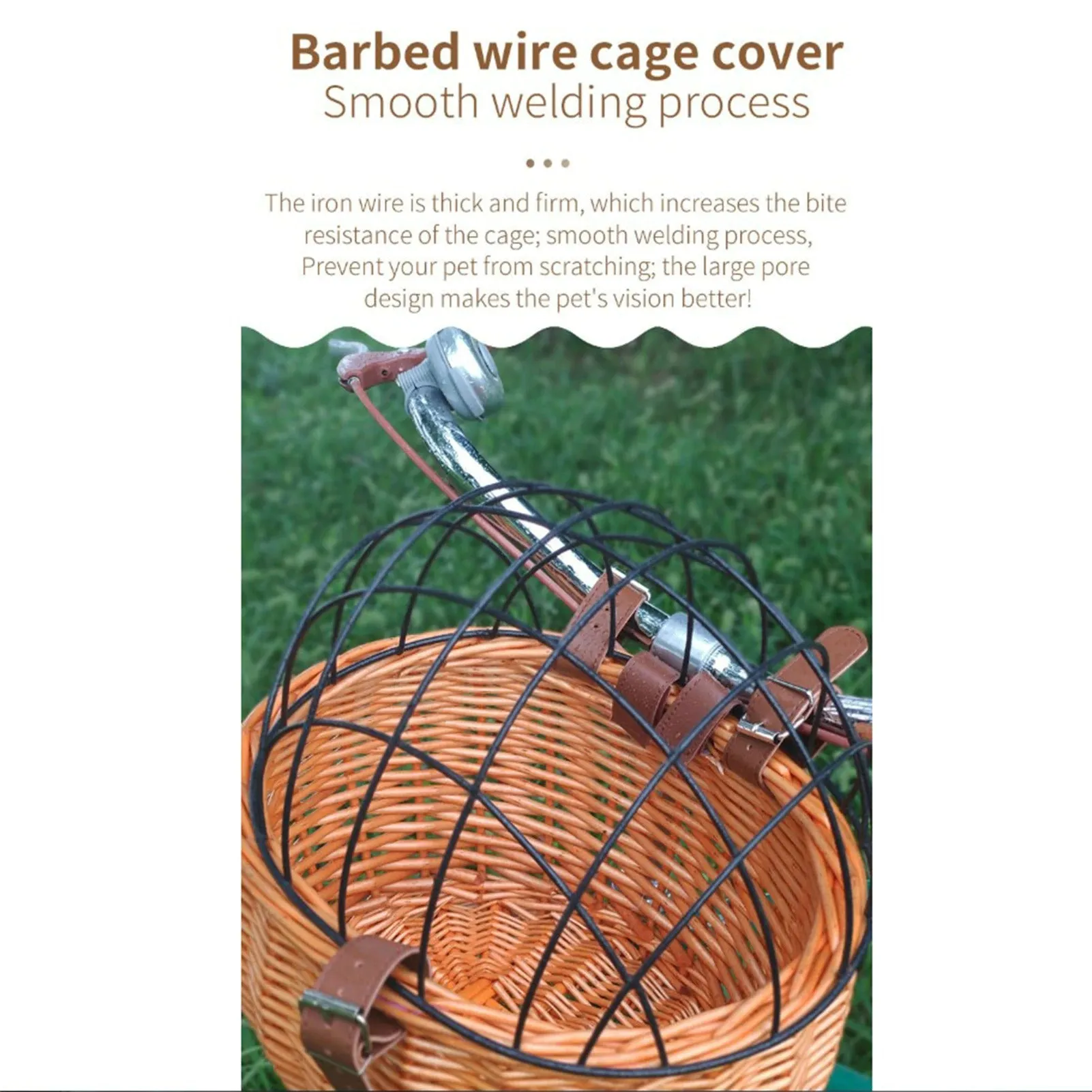 Pet Bike Front Basket Carrier Handwoven