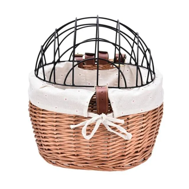 Pet Bike Front Basket Carrier Handwoven
