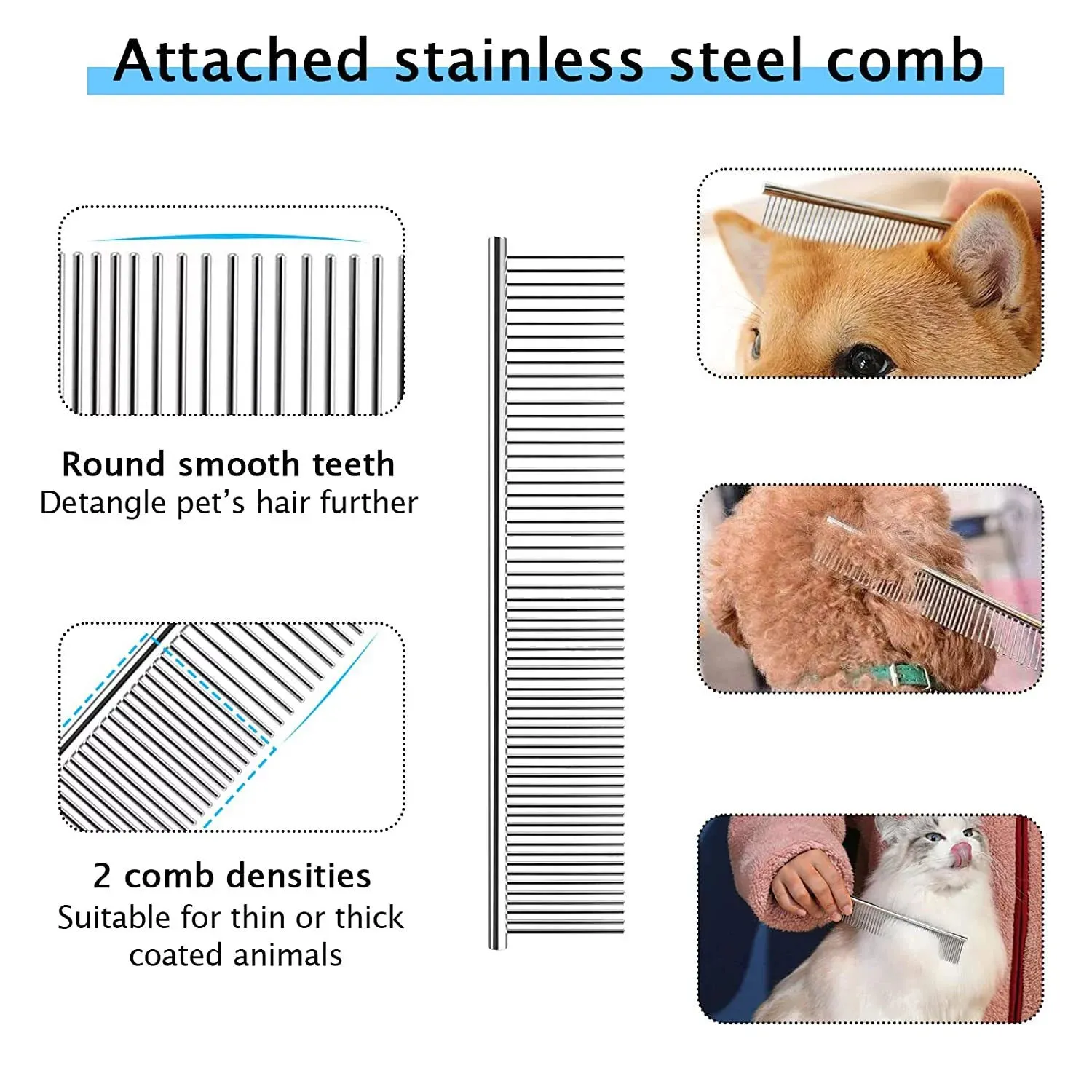 Pet Grooming Brush, Dog Brush Deshedd, Dog Comb for Groom,Undercoat Rake for Dogs Grooming Supplies