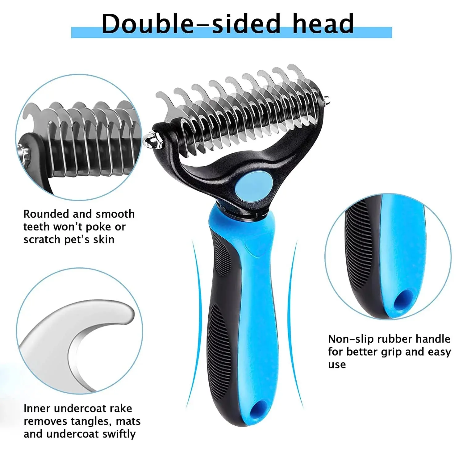 Pet Grooming Brush, Dog Brush Deshedd, Dog Comb for Groom,Undercoat Rake for Dogs Grooming Supplies