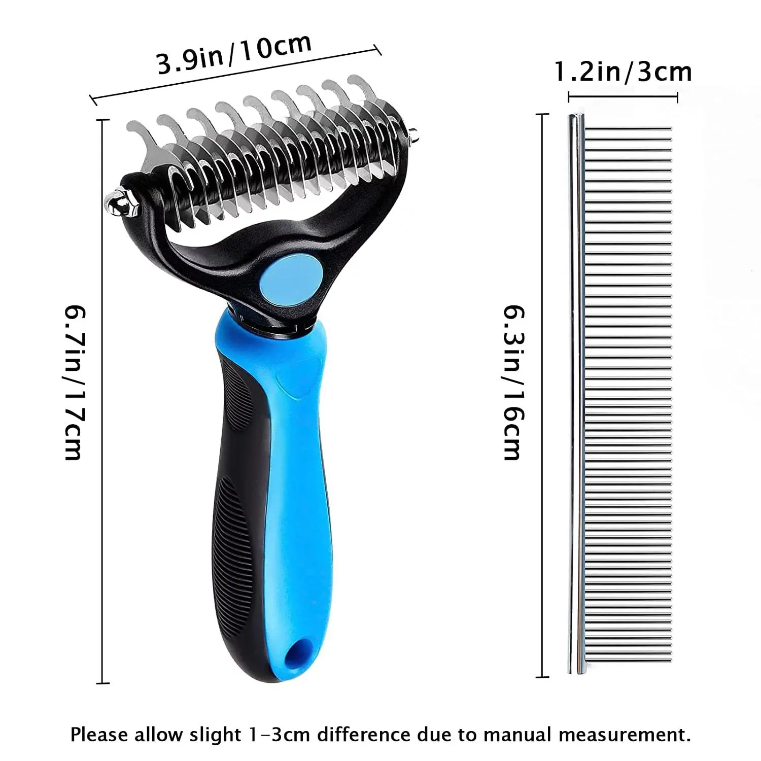 Pet Grooming Brush, Dog Brush Deshedd, Dog Comb for Groom,Undercoat Rake for Dogs Grooming Supplies
