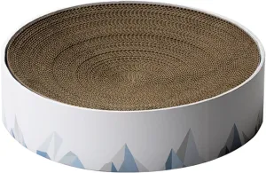 pidan Cat Scratch Bowl Cat Cardboard Pad for Indoor Cats Lounge - Round Cat Scratcher Couch Bed with Geometric Pattern