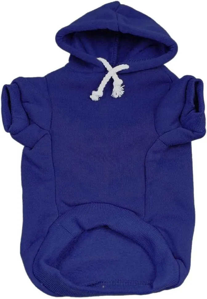 Pit Crew Dog Hoodie Fleece Lined Pullover Sweatshirt with Leash Hole (Royal Blue, 2X-Large 49)