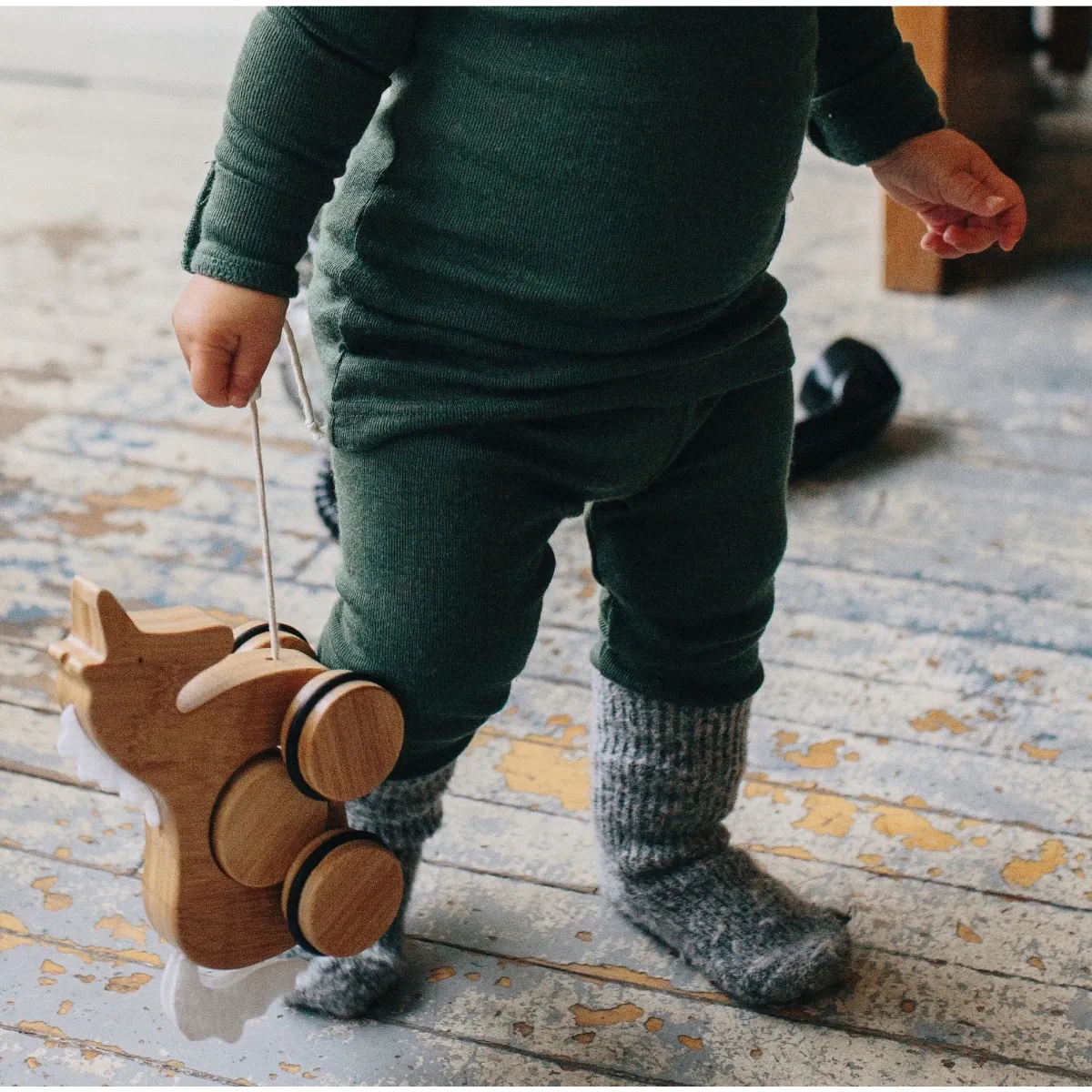 Push & Pull Jingle Wooden Unicorn