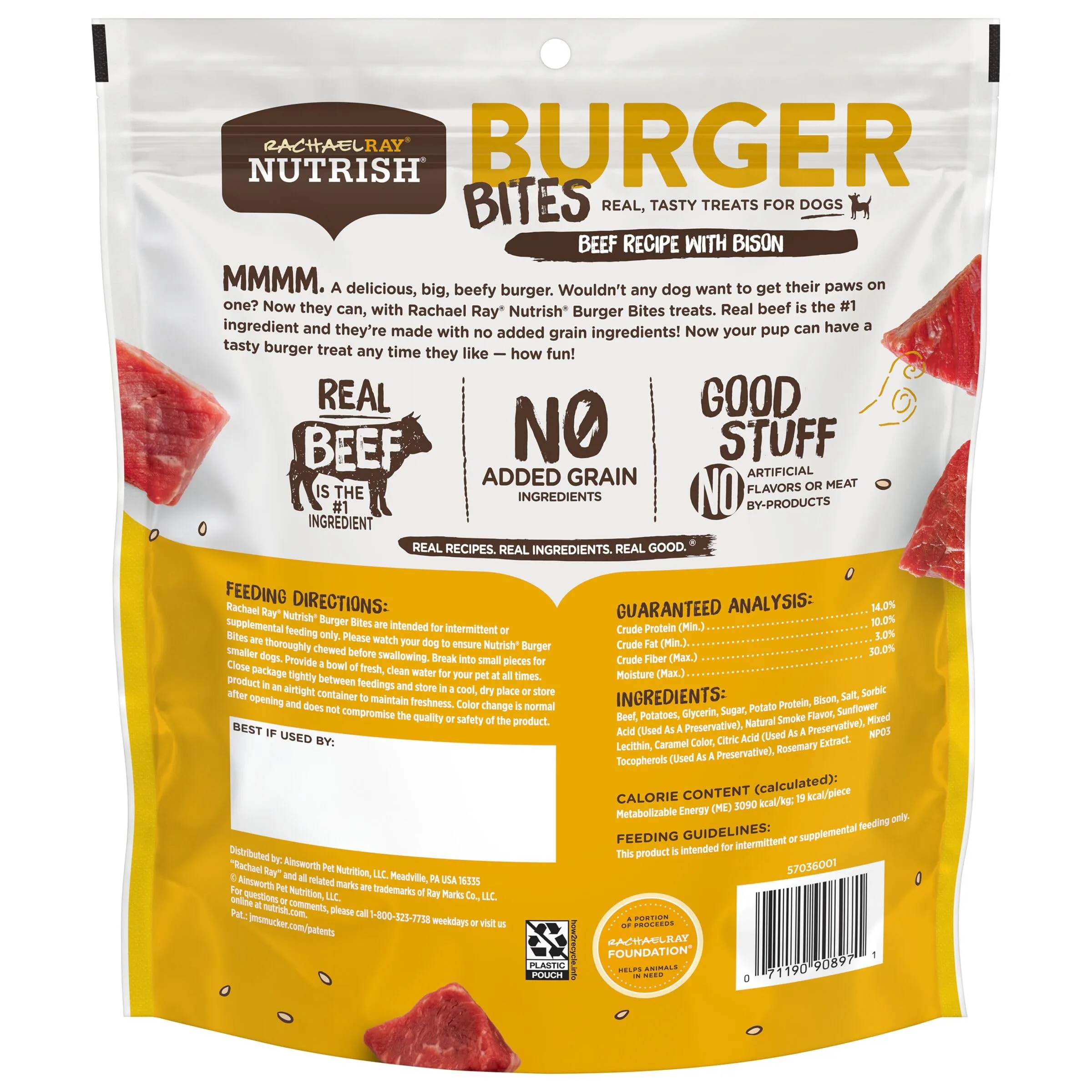 Rachael Ray Nutrish Burger Bites Beef and Bison Soft and Chewy Dog Treats - 5 Oz