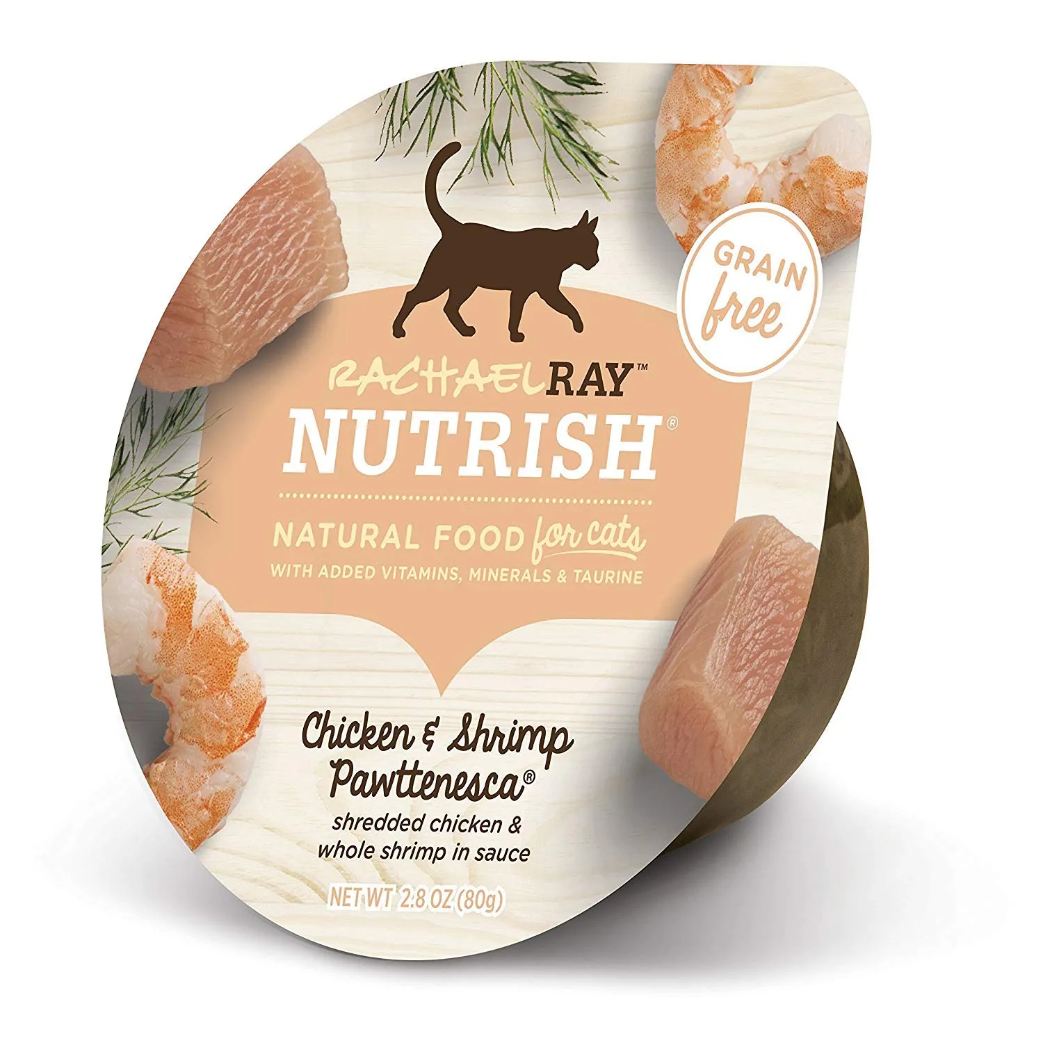 Rachael Ray Nutrish Grain-Free Chicken and Shrimp Pawttenesca Wet Cat Food Trays - 2.8 Oz - Case of 12
