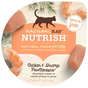 Rachael Ray Nutrish Grain-Free Chicken and Shrimp Pawttenesca Wet Cat Food Trays - 2.8 Oz - Case of 12