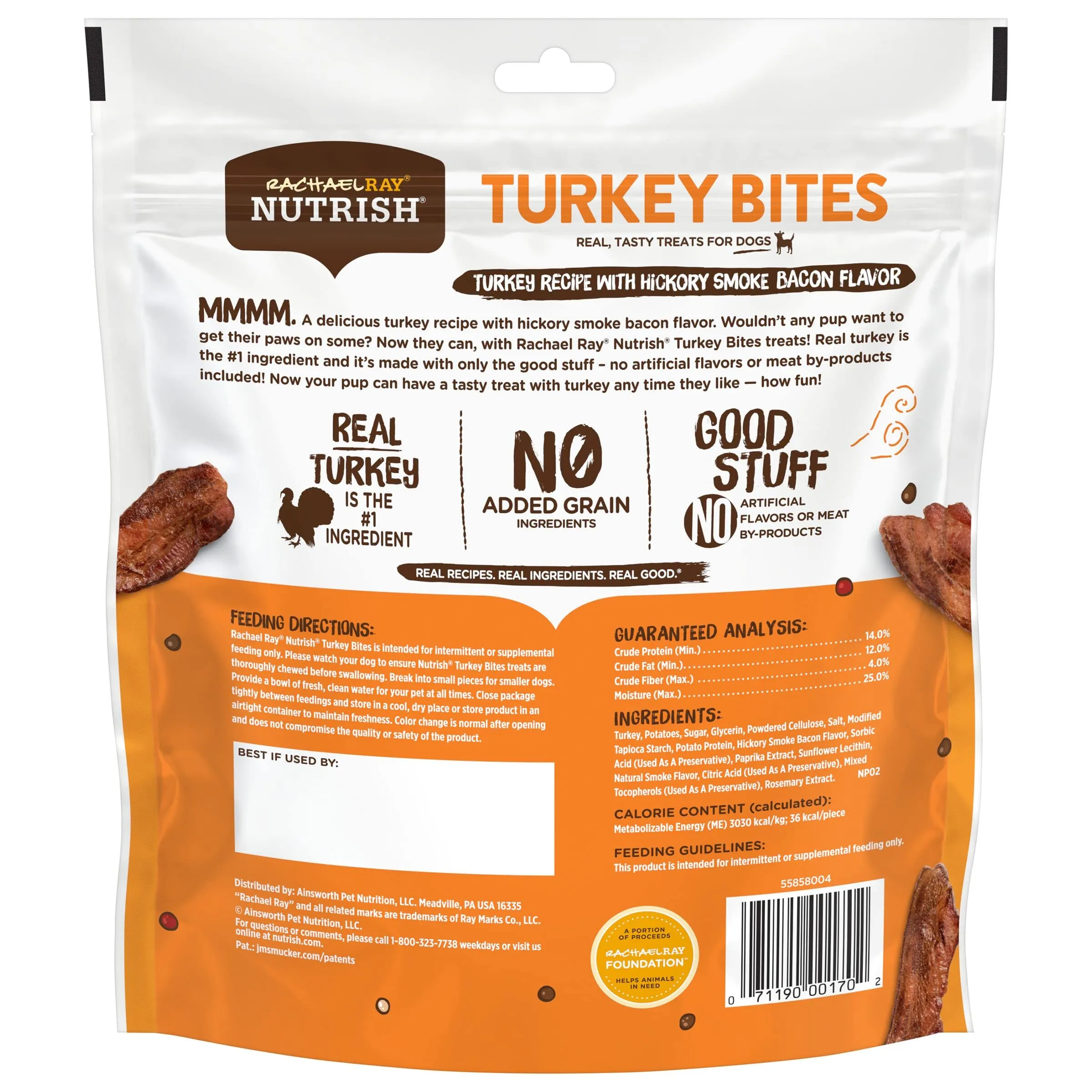 Rachael Ray Nutrish Hickory Smoked Turkey and Bacon Bites Jerky Dog Treats - 12 Oz