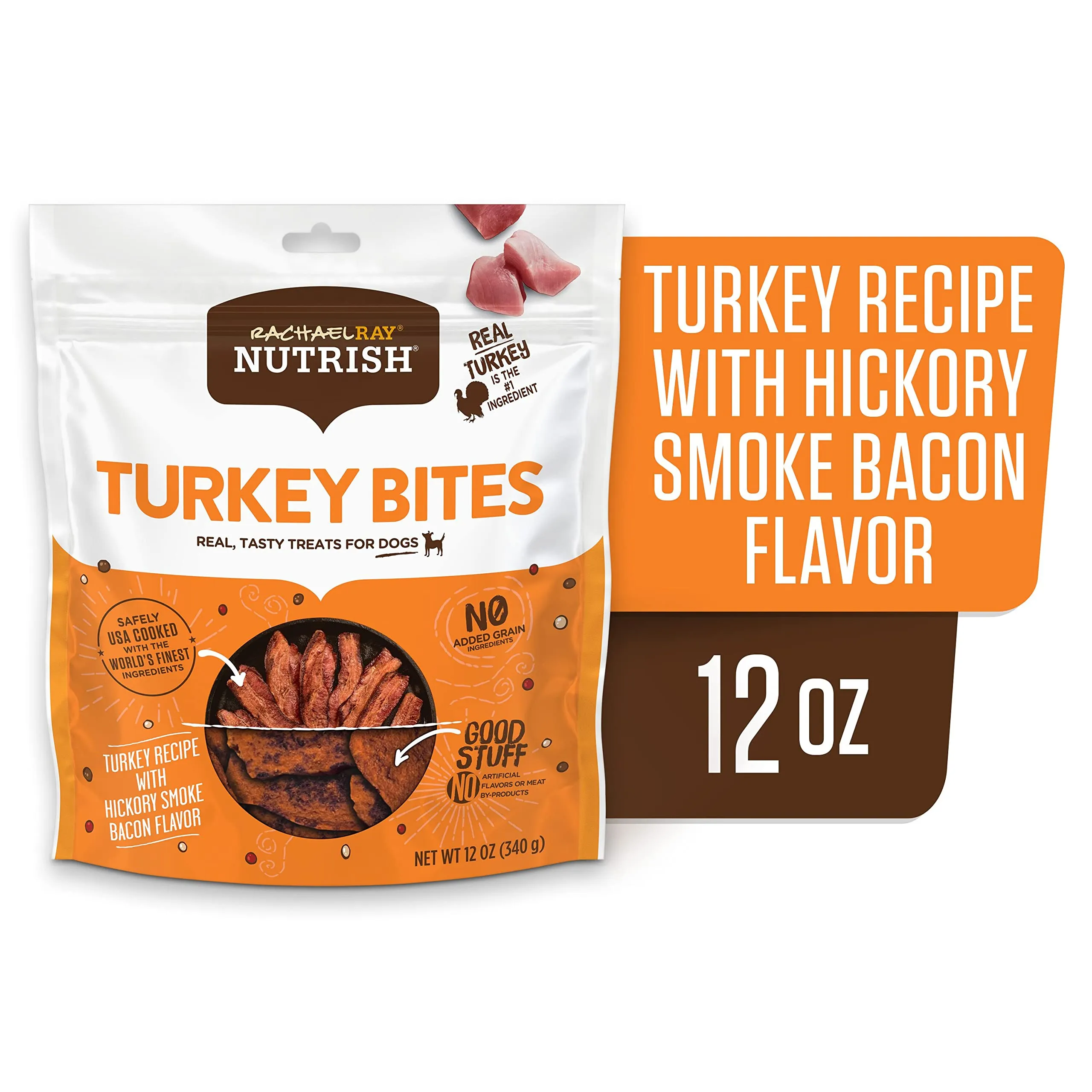Rachael Ray Nutrish Hickory Smoked Turkey and Bacon Bites Jerky Dog Treats - 12 Oz