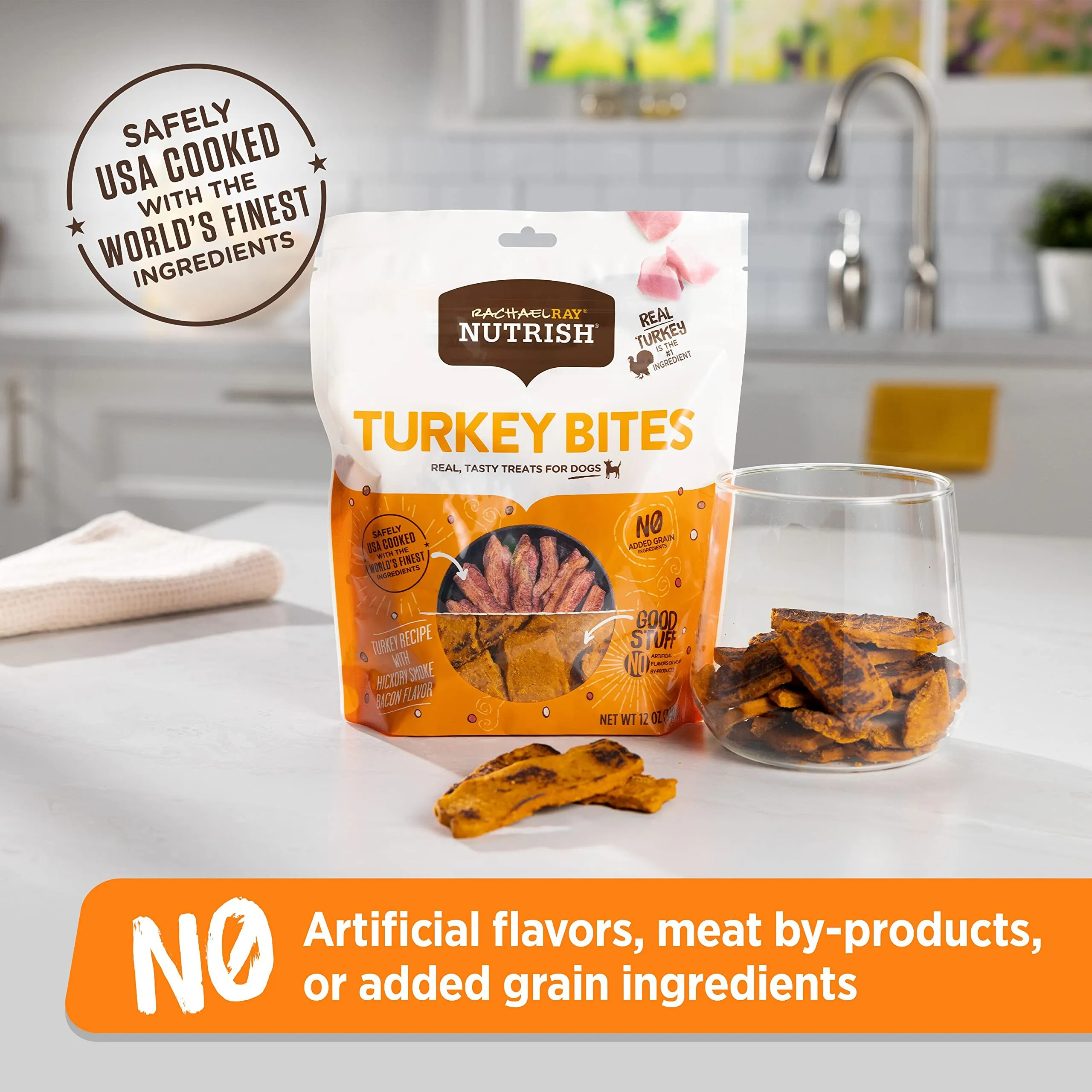 Rachael Ray Nutrish Hickory Smoked Turkey and Bacon Bites Jerky Dog Treats - 12 Oz