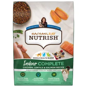 Rachael Ray Nutrish Indoor Complete Chicken and Salmon with Lentils Dry Cat Food - 6 Lbs