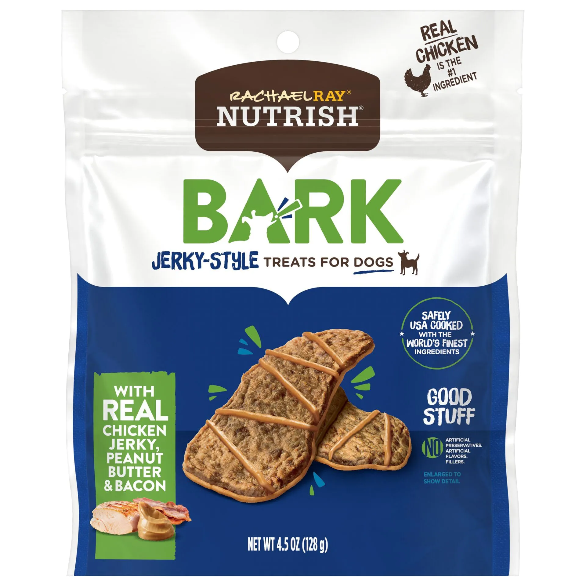 Rachael Ray Nutrish Jerky-Style Chicken Peanut Butter and Bacon Jerky Dog Treats - 4.5 Oz