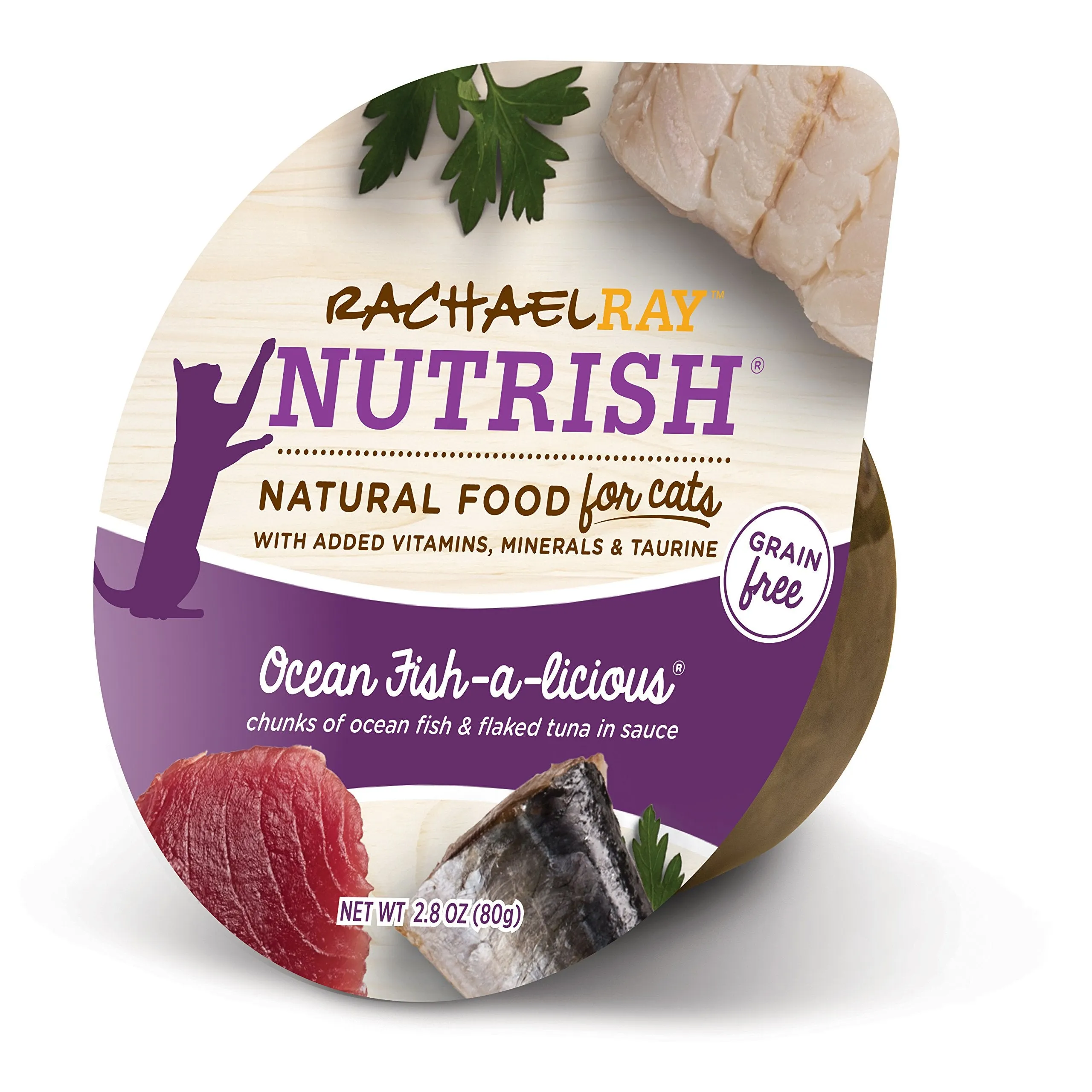 Rachael Ray Nutrish Ocean Fish-a-licious Oceanfish and Tuna Wet Cat Food Trays - 2.8 Oz - Case of 12
